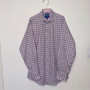 Egara Pink and Grey Plaid Button Down Shirt